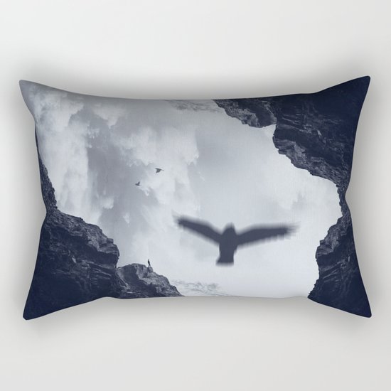 spaces xvii - cave mouth with bird Rectangular Pillow