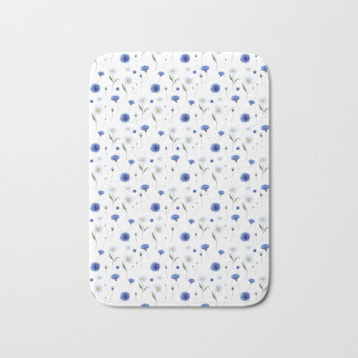 Cornflower and daisy. Bath Mat