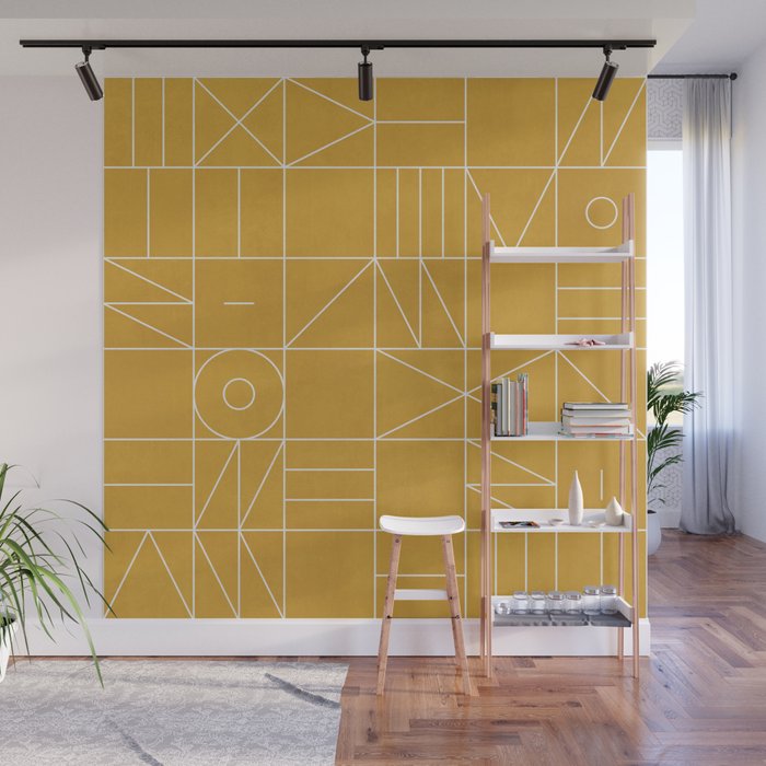 My Favorite Geometric Patterns No.4 - Mustard Yellow Wall Mural