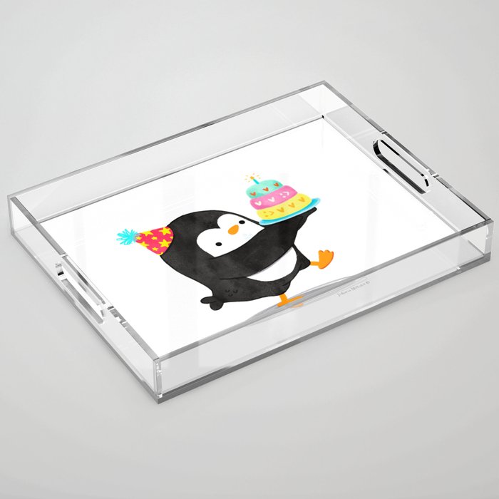 Birthday Penguin Acrylic Tray
