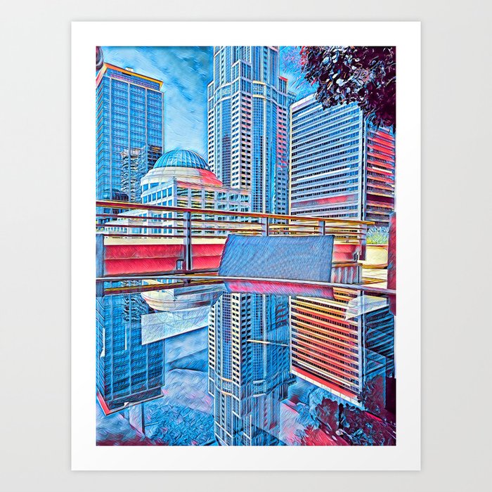 High Rise and Reflections  Art Print