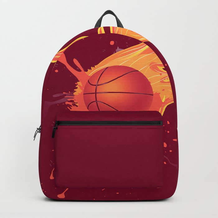 grunge flaming basketball backpack