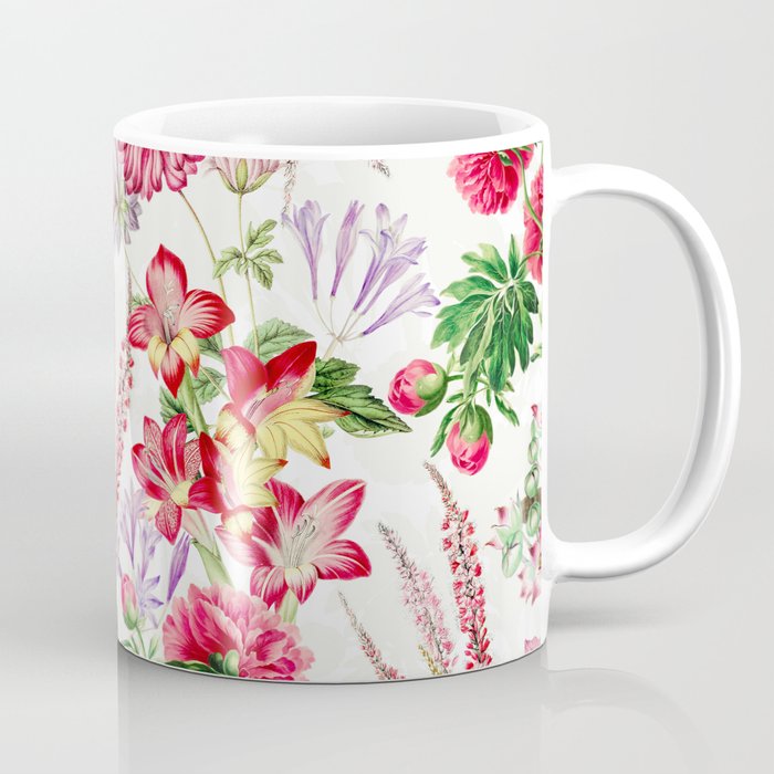 Colorful Vintage Spring Flower Botanical Garden Coffee Mug