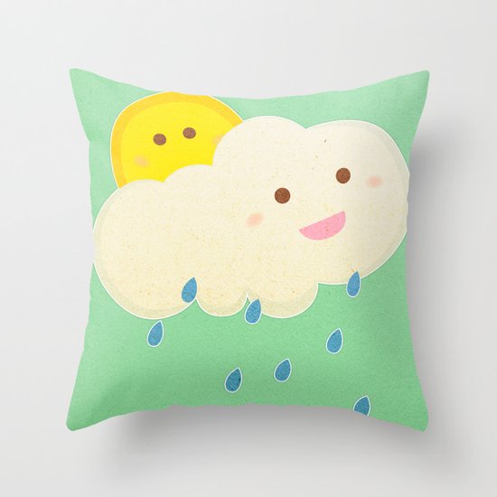 Raining day Throw Pillow