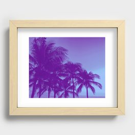 Palm Trees Tropical Beach Night  Recessed Framed Print