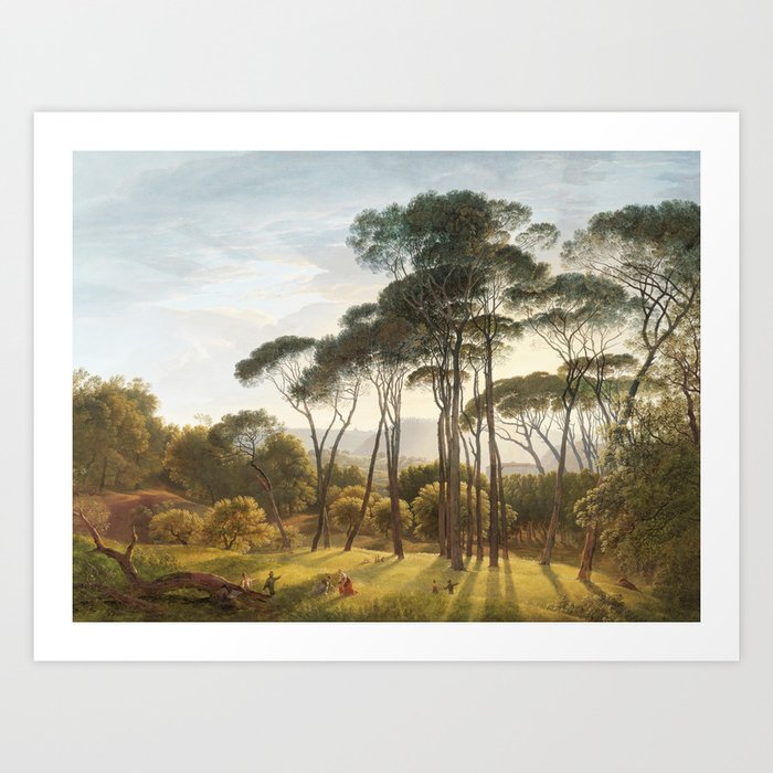 Hendrik Voogd Italian Landscape with Umbrella Pines Fine Art Art Print