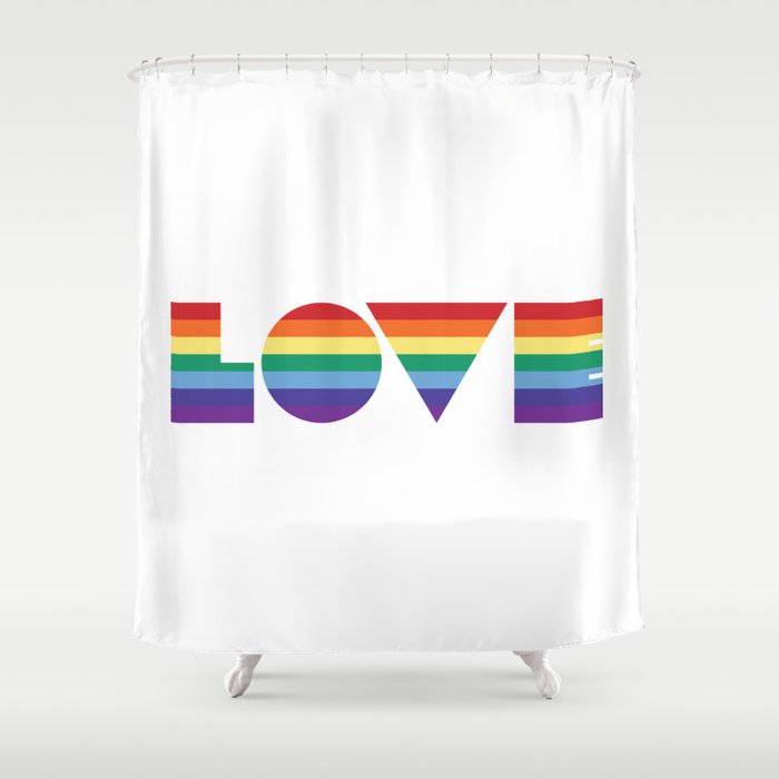 Rainbow love Shower Curtain