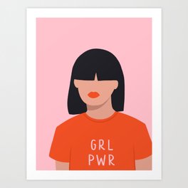 Girl power feminist minimal illustration Art Print