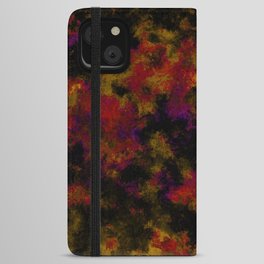 Abstract dark yellow red painting iPhone Wallet Case