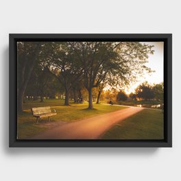 Park bench Framed Canvas