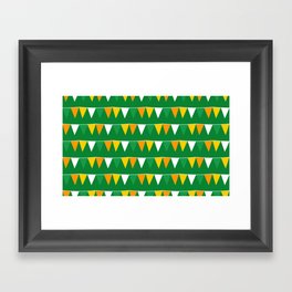 St Patrick's day flag flat cartoon pattern Framed Art Print