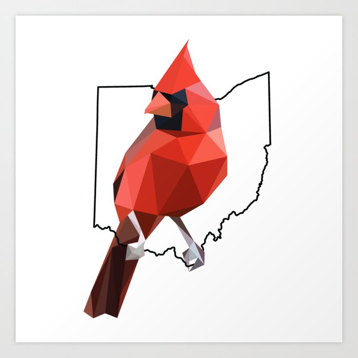 Ohio – Northern Cardinal Art Print
