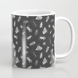 Insects Pattern on Black Coffee Mug