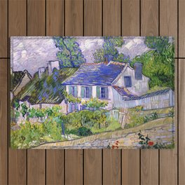 Vincent van Gogh "Houses at Auvers" Outdoor Rug