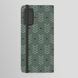 Arrow Lines Geometric Pattern 21 in forest sage green Android Wallet Case