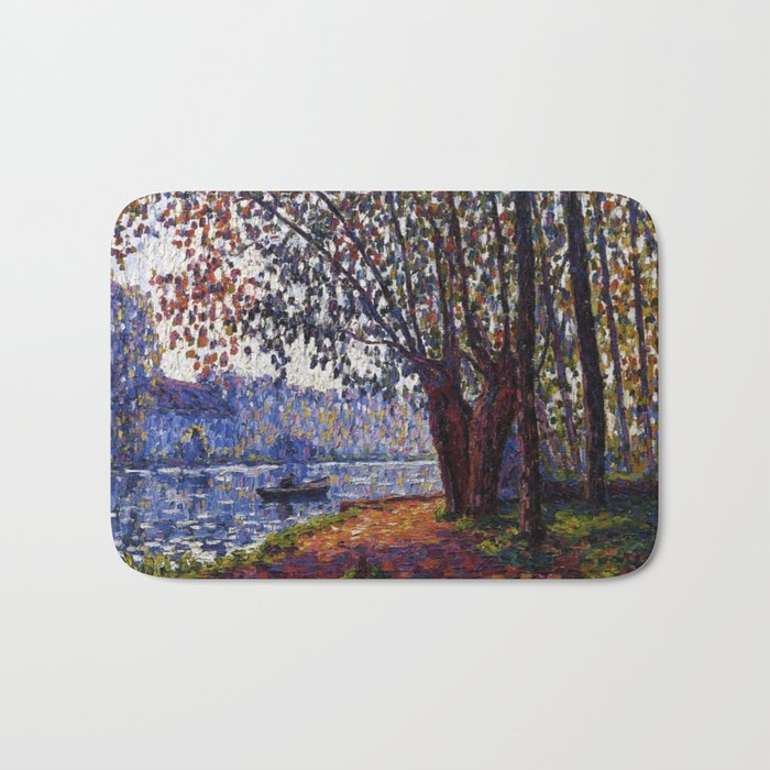 Sunlight on the Banks of the Loing French autumn landscape by Francis Picabia Bath Mat
