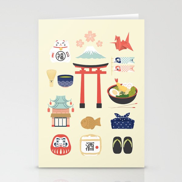 Japan Icons Illustration : PAST Stationery Cards