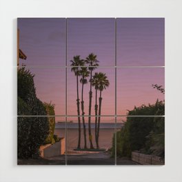 Purple Palms Wood Wall Art