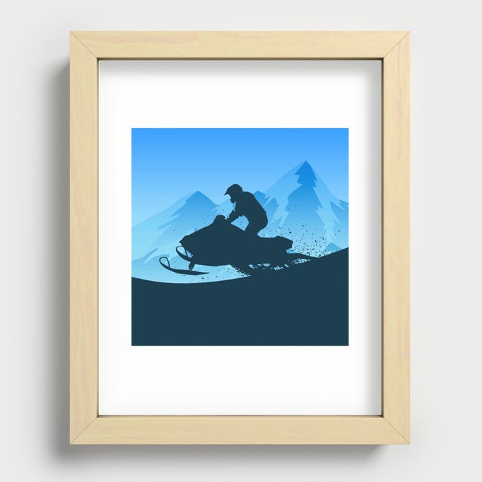 Jet Ski Winter Game Recessed Framed Print