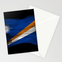 Marshall Islands flag brush stroke, national flag Stationery Card