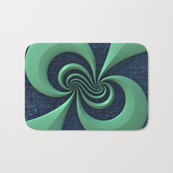 Green on Blue Bath Mat
