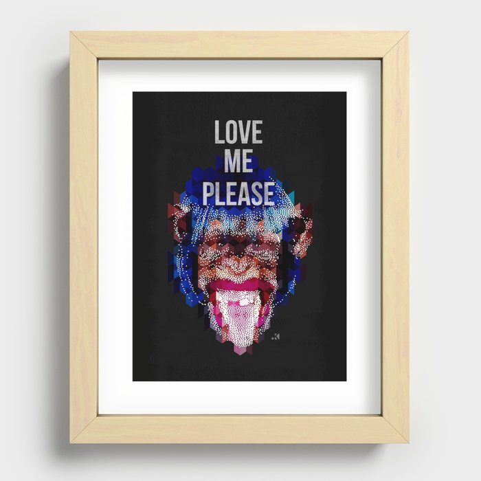 Monkey need love Recessed Framed Print