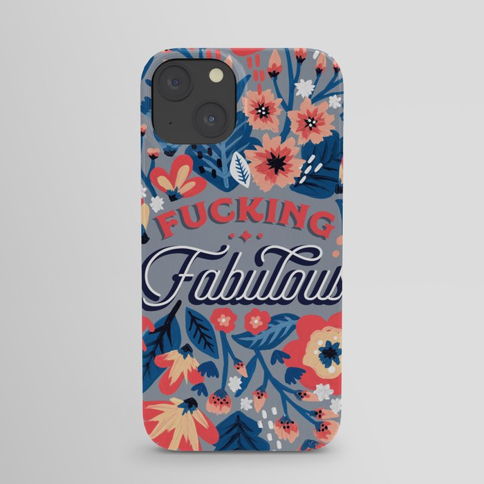 F*cking Fabulous – Denim & Coral Palette iPhone Case