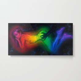 The touch of Event Horizon Metal Print | Erotic, Doggystyle, Nude, Abstract, Sexual, Illustration, Rainbow, Psychedelic, Popsurrealism, Cosmic 
