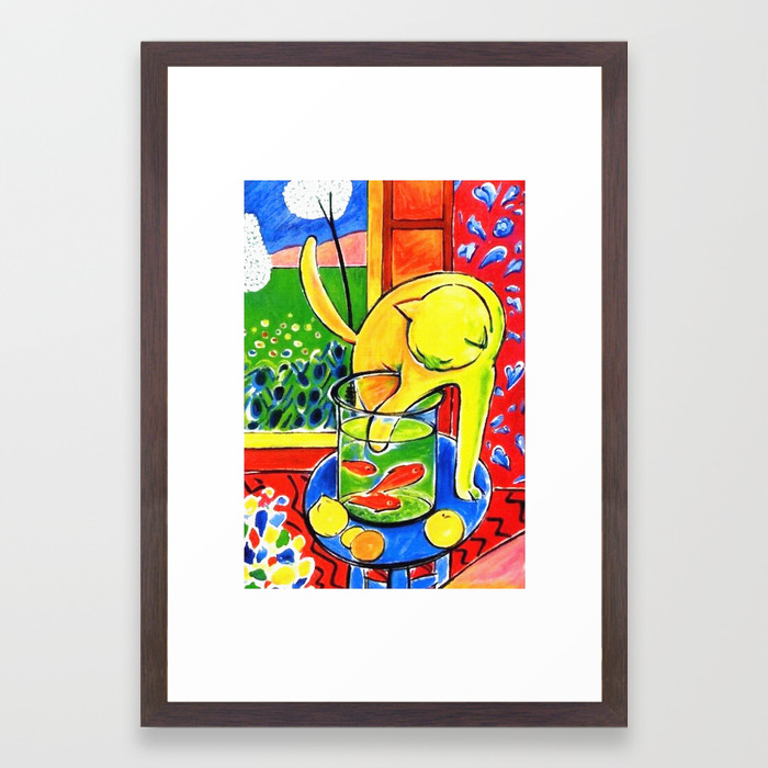 Henri Matisse Le Chat Aux Poissons Rouges 1914 The Cat With Red Fishes Artwork Framed Art Print By Cloth O Rama Society6
