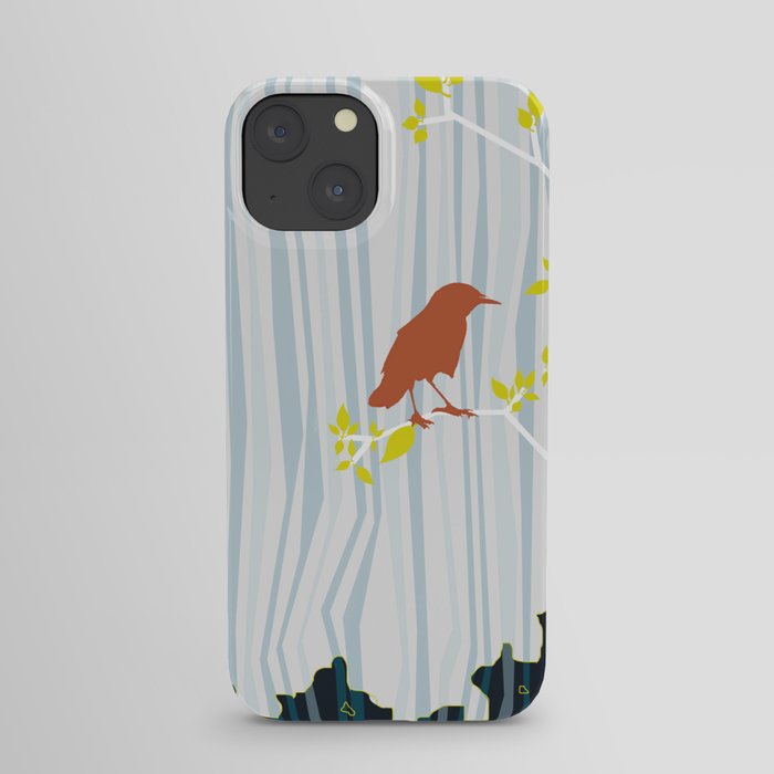 bird in birch iPhone Case
