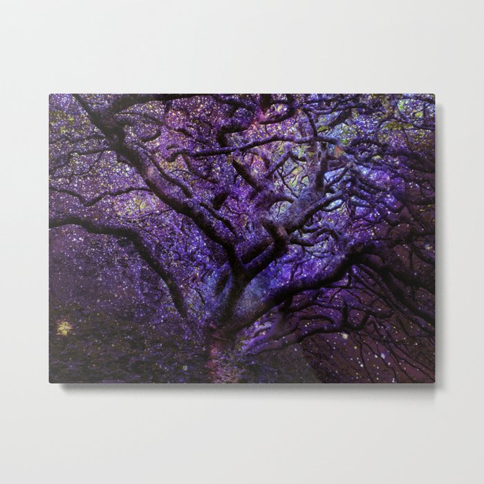Mystic Tree of Knowledge Purple Metal Print