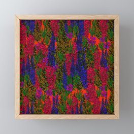 Vibrant Foxgloves on Vermilion Red Floral Pattern Seventies Print After Liberty Framed Mini Art Print