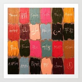 Peace in 24 Languages Art Print