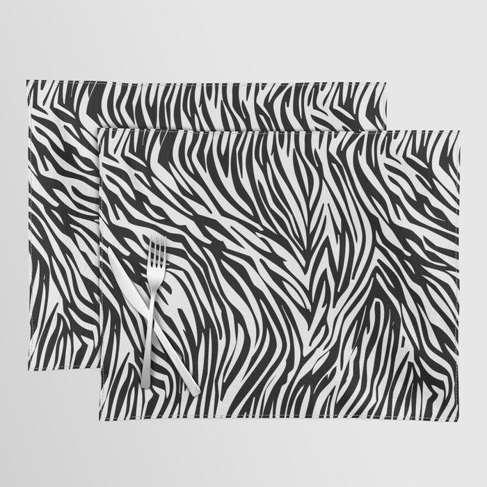 Tiger pattern black and white Placemat