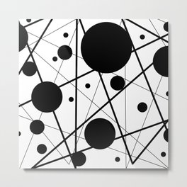 Abstract Lines and Dots Metal Print