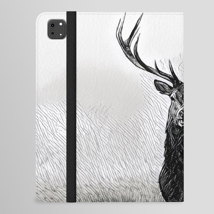Horns Solo - Realistic Deer Drawing iPad Folio Case