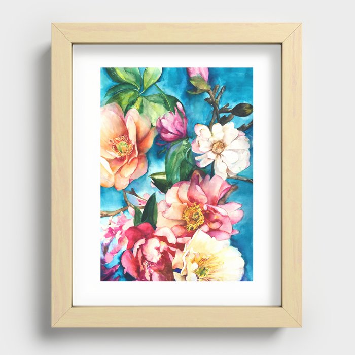 Tropical Floral I Recessed Framed Print