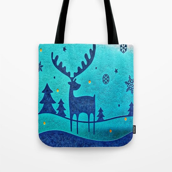 Capri Winter Reindeer Tote Bag