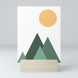 Mountains and Sun Nordic Illustration | Minimalist Mini Art Print