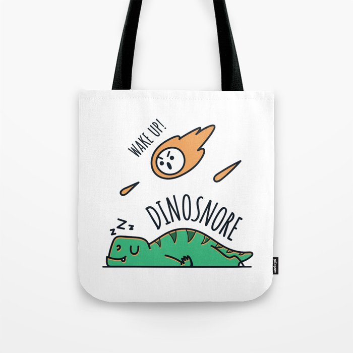 Dinosnore and Meteors Tote Bag