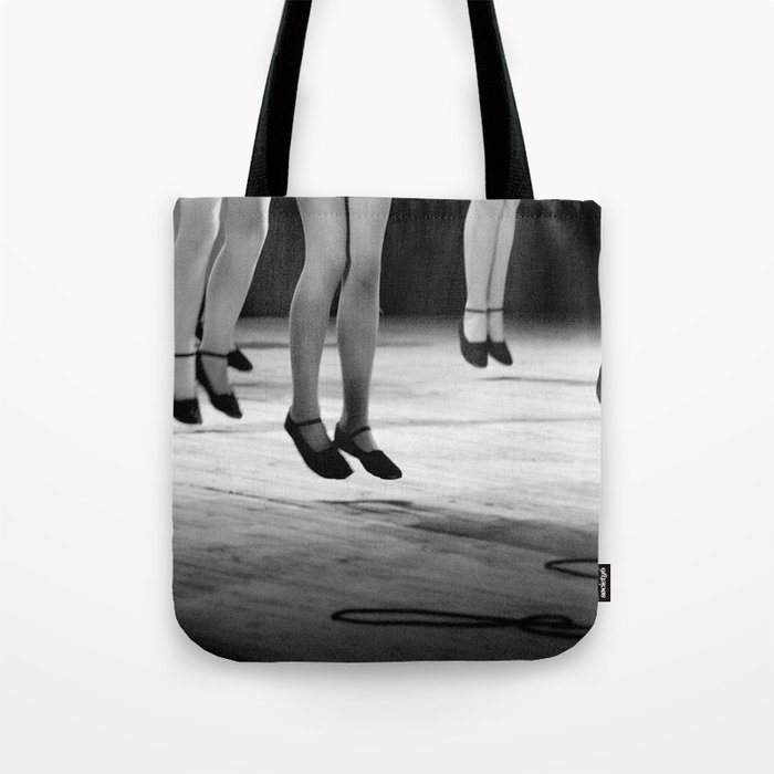 Live with both feet off the ground, inspirational dance black and white photography - photographs Tote Bag