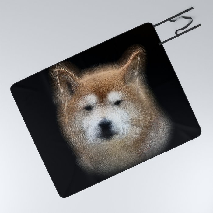 Spiked Shiba Inu Dog Picnic Blanket
