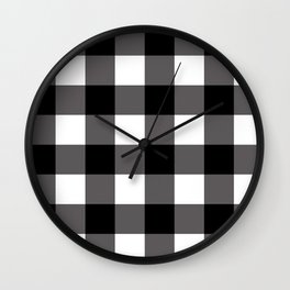 Black & White Buffalo Plaid Wall Clock