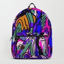 Evade Terror for You and Those Around You Backpack | Spooky, Drawing, Colorful, Creepy, Psychedelic, Lsd, Halloween, Macabre, Blacklight, Digital 