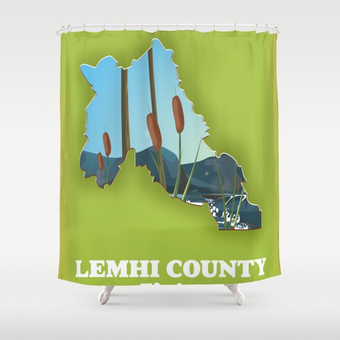Lemhi County, Idaho map Shower Curtain