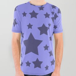 Very Peri Color 2022 - Stars pattern Graphic Design All Over Graphic Tee