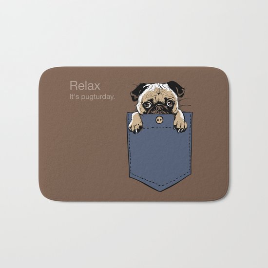 Pugturday Bath Mat