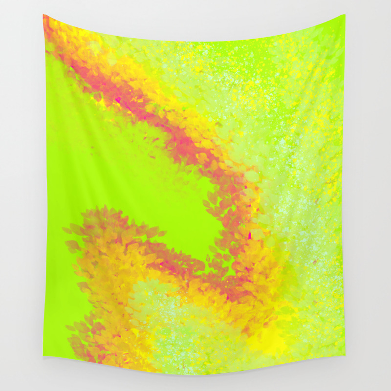 Neon Space Alien Flowers Art Wall Tapestry By Anelhenning1980 Society6