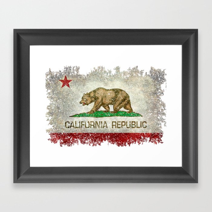 California flag in MegaTex Framed Art Print