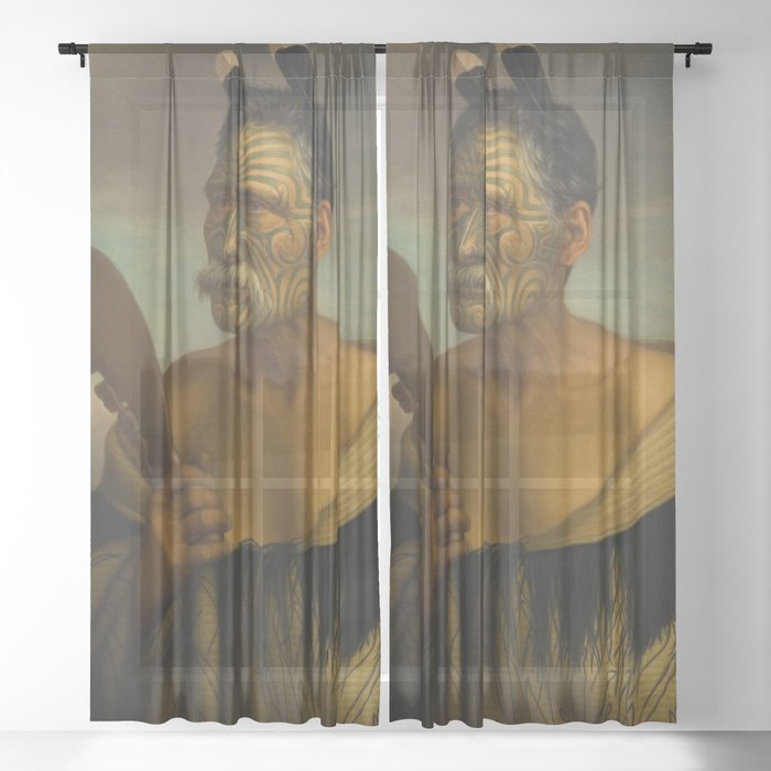 Kewene Te Haho by Gottfried Lindauer Sheer Curtain
